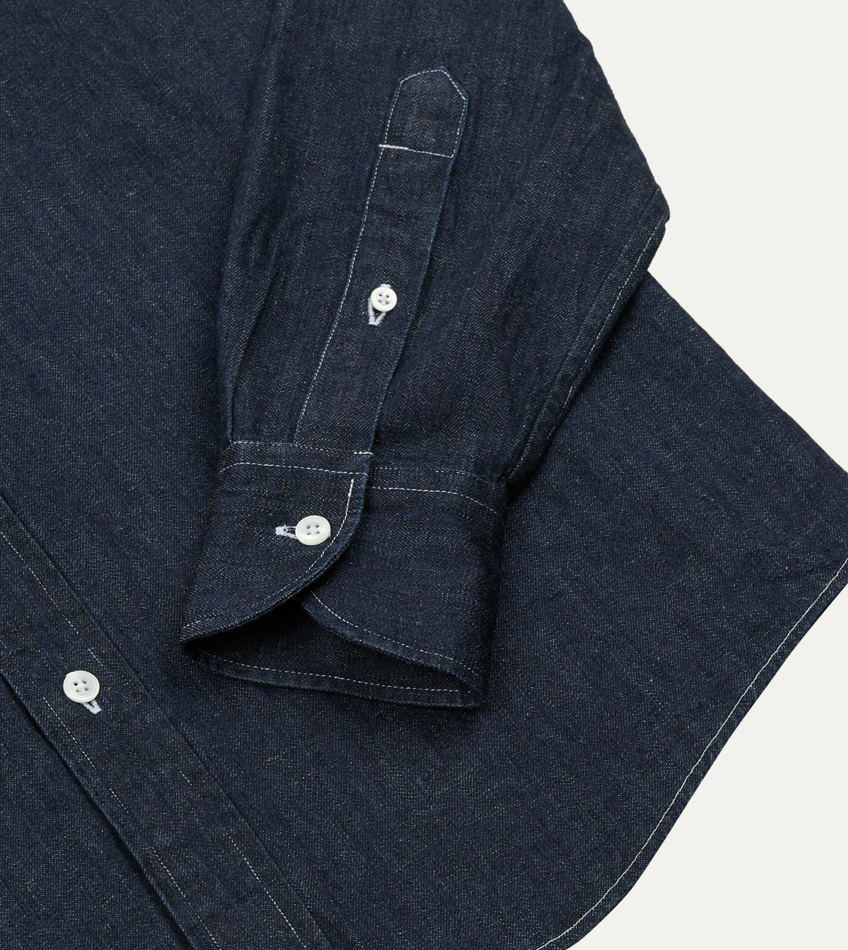 Drake's Indigo Rinse Denim Button-Down Shirt