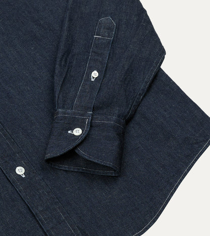 Drake's Indigo Rinse Denim Button-Down Shirt