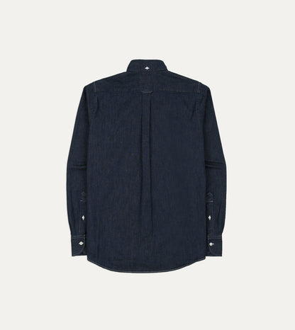 Drake's Indigo Rinse Denim Button-Down Shirt