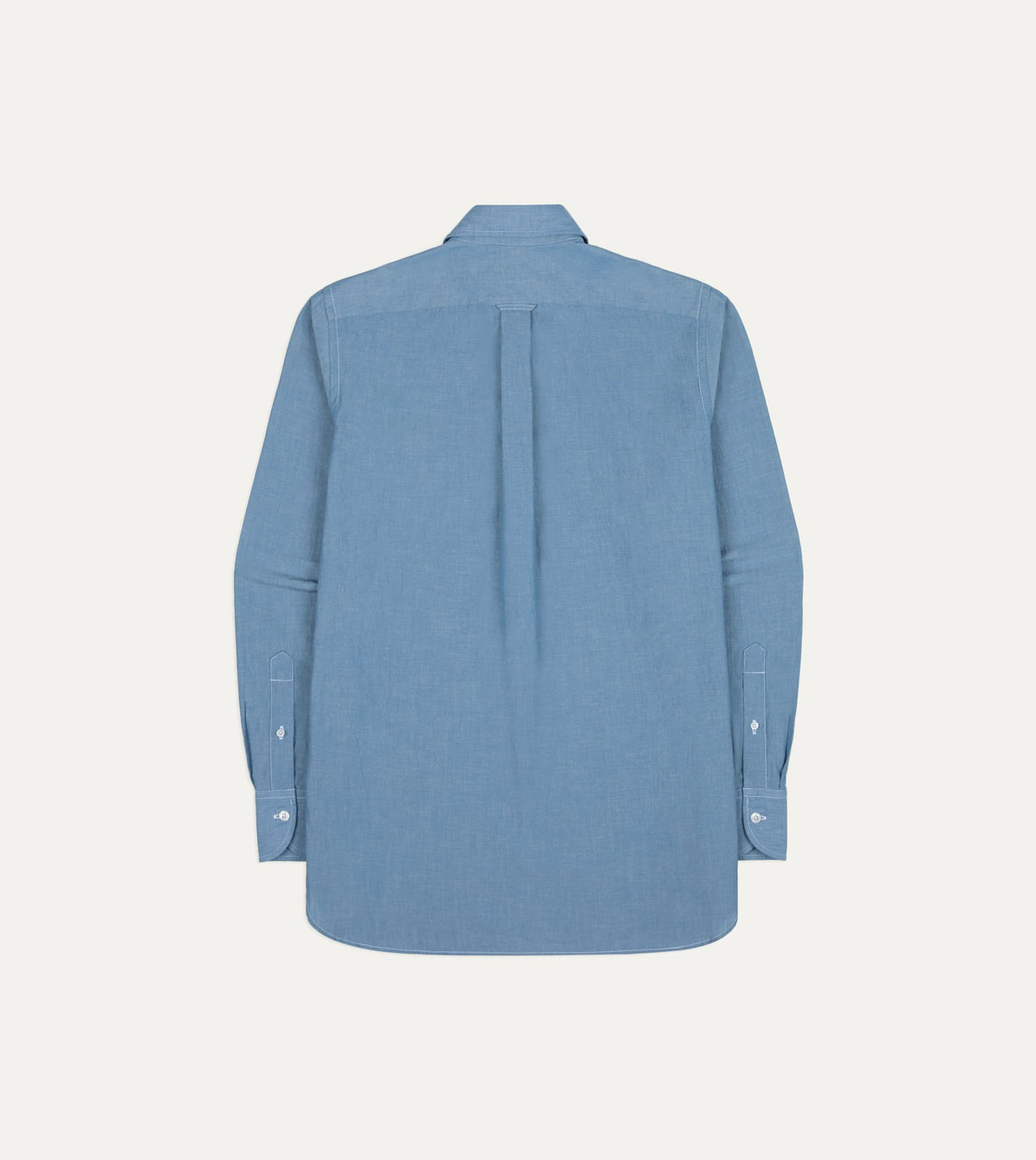 Drake's Light Indigo Cotton-Linen Popover Work Shirt