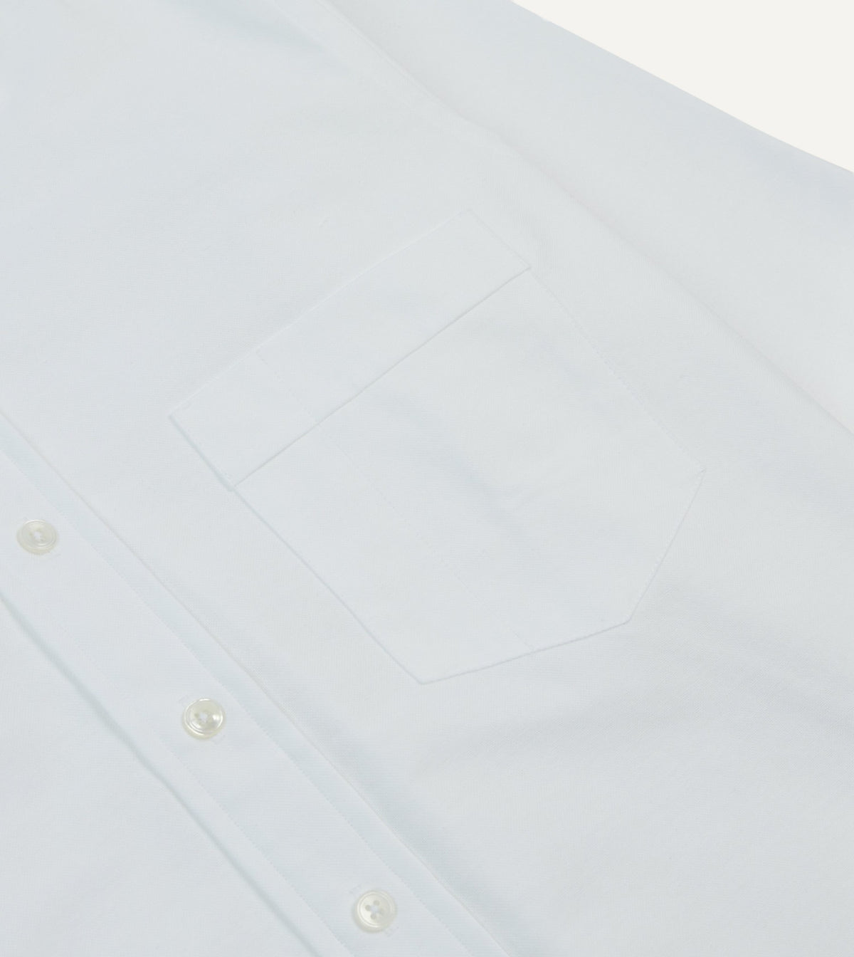 Drake's White Oxford Cotton Cloth Button-Down Shirt