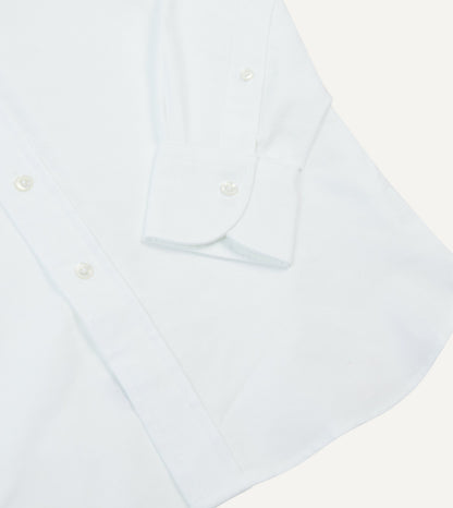 Drake's White Oxford Cotton Cloth Button-Down Shirt