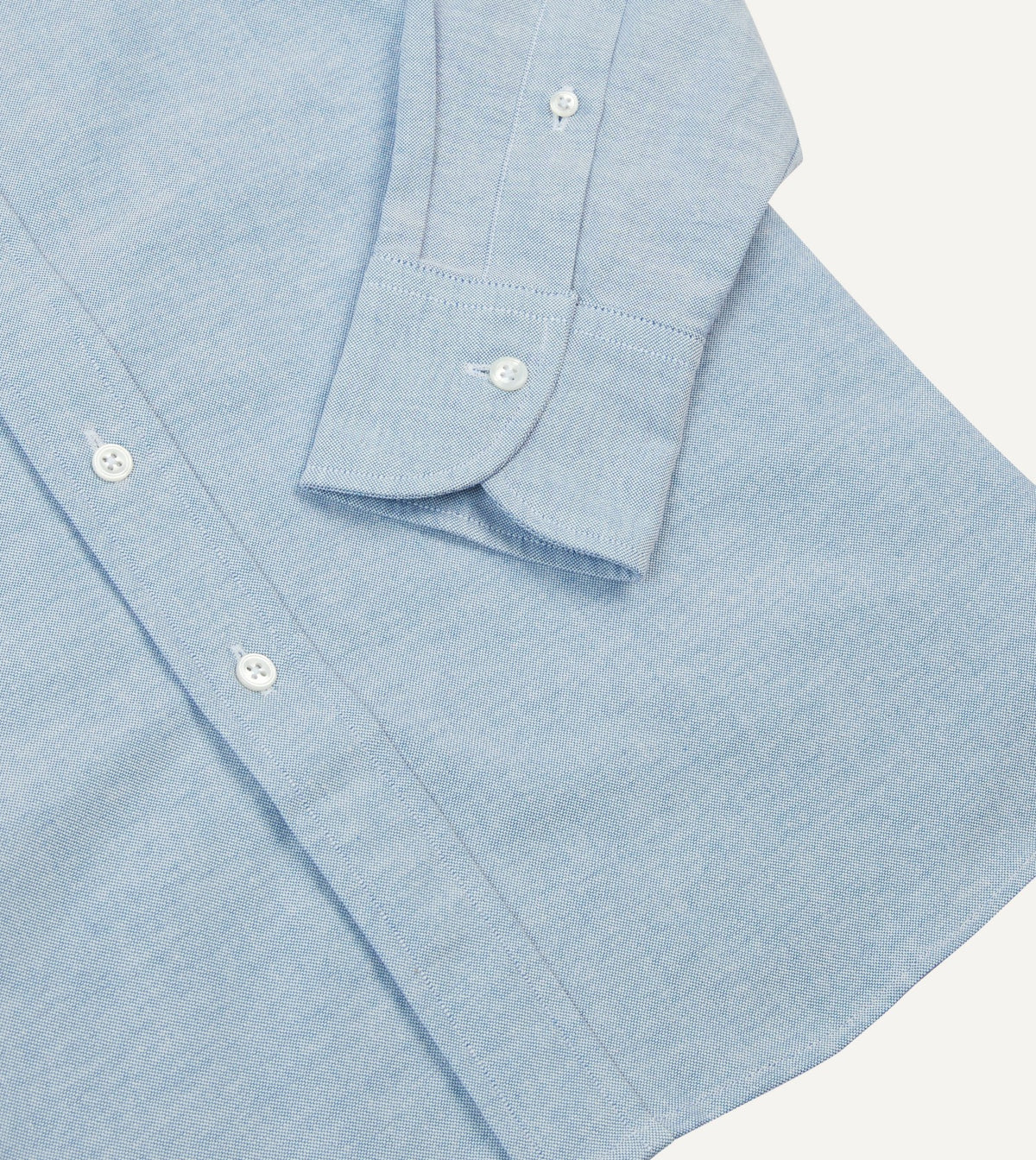 Drake's Mid-Blue Cotton Oxford Cloth Button-Down Shirt