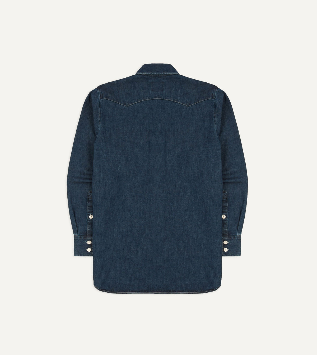 Drake's Indigo Rinse Denim Two-Pocket Western Shirt