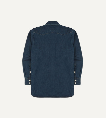 Drake's Indigo Rinse Denim Two-Pocket Western Shirt