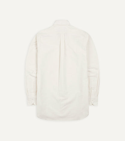 Drake's Cream Cotton Oxford Cloth Button-Down Shirt