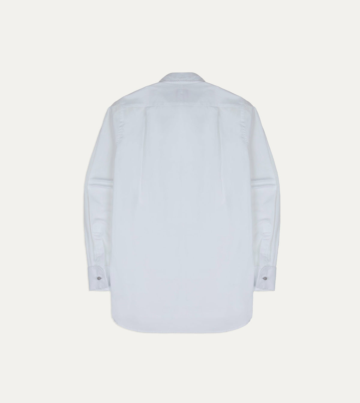 Drake's White Cotton Pleated Bib Front Dinner Shirt