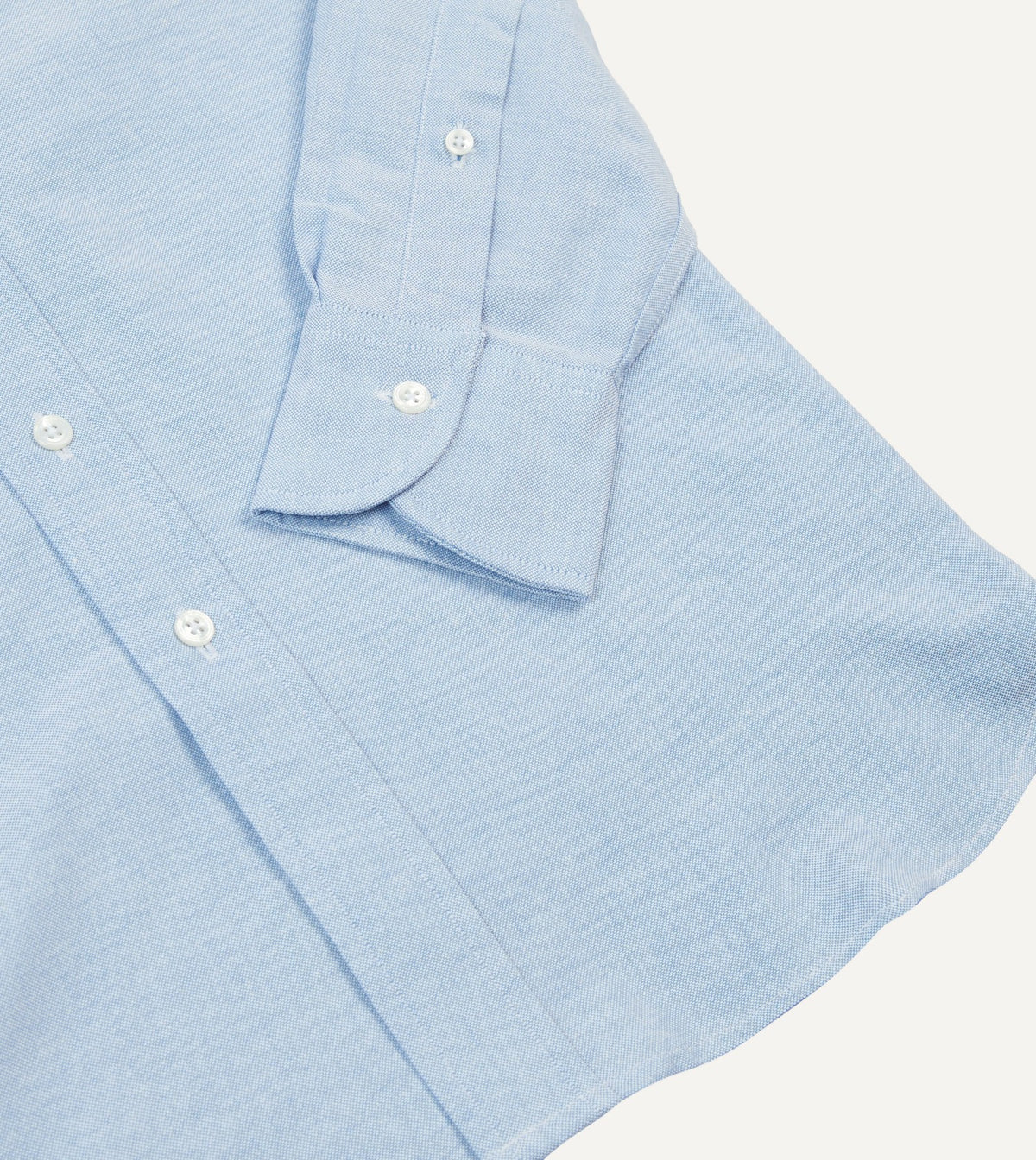 Drake's Ice Blue Cotton Oxford Cloth Button-Down Shirt