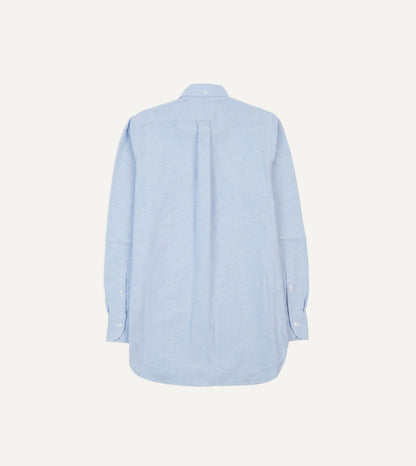 Drake's Ice Blue Cotton Oxford Cloth Button-Down Shirt