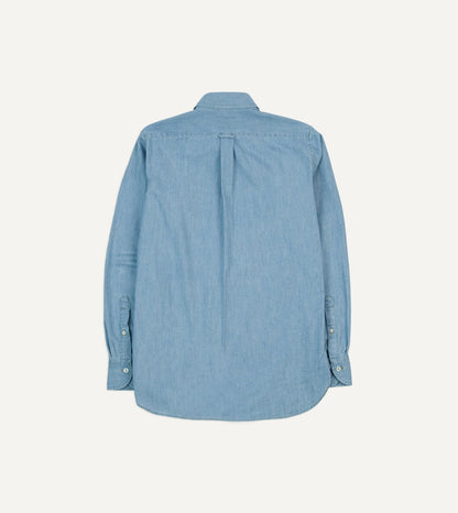 Drake's Bleach Wash Denim Work Shirt