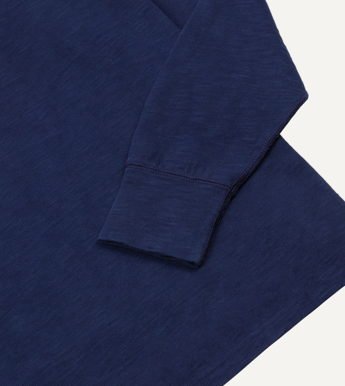 Drake's Navy and Yellow Chevron Flamé Cotton Rugby Shirt