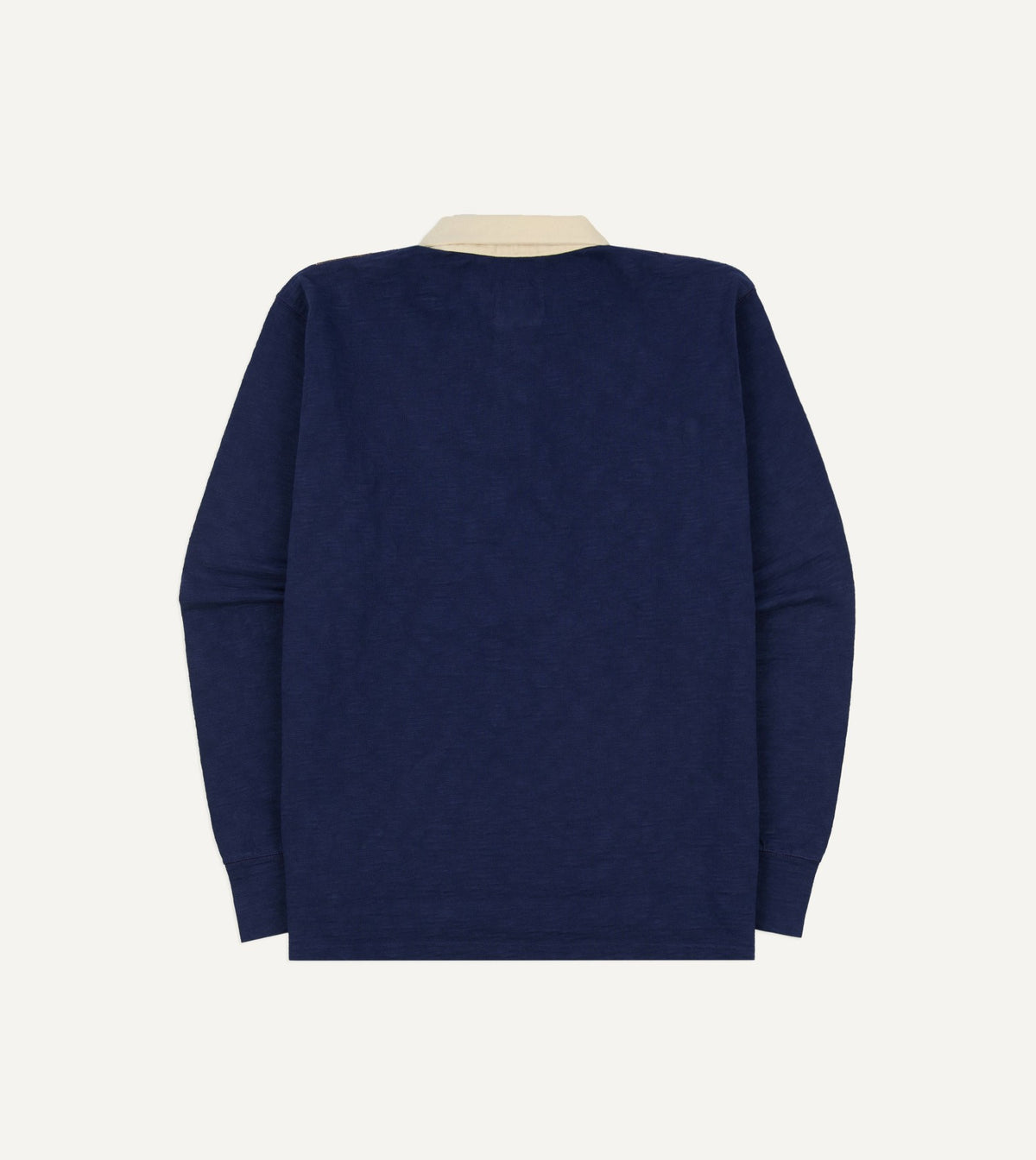 Drake's Navy and Yellow Chevron Flamé Cotton Rugby Shirt