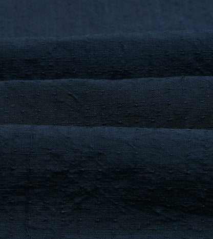 Drake's Navy Cotton-Linen Camp Collar Three Pocket Short Sleeve Shirt