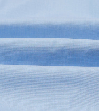 Drake's Sky Blue Cotton Spread Collar End-on-End Poplin Shirt