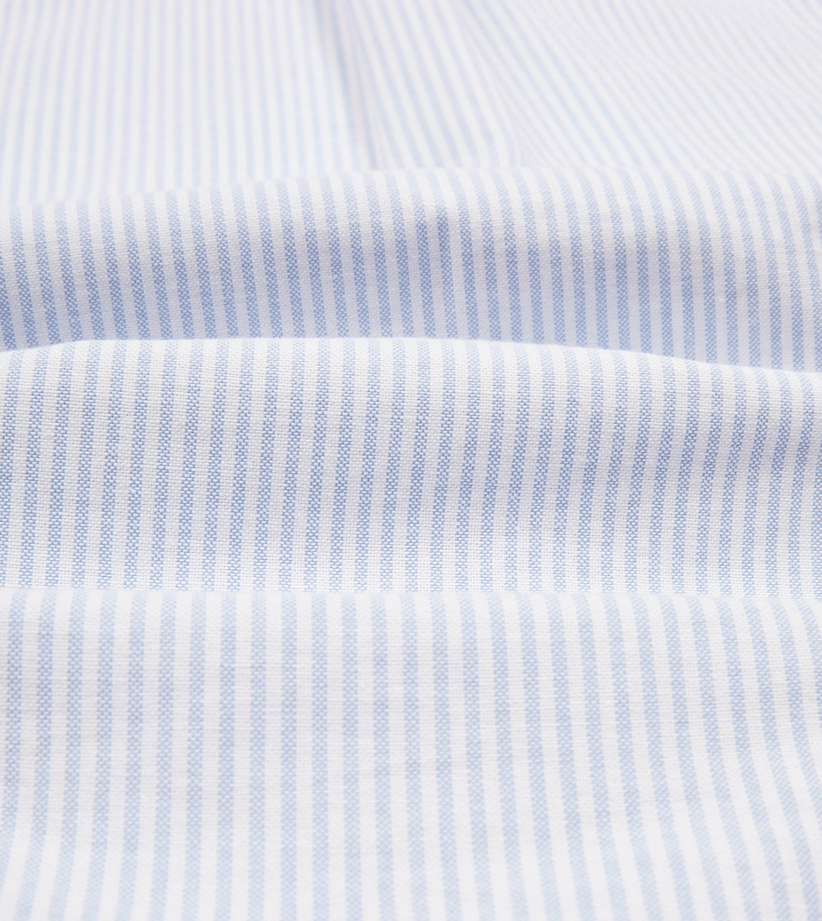 Drake's Light Blue Ticking Stripe Cotton Oxford Cloth Button-Down Shirt