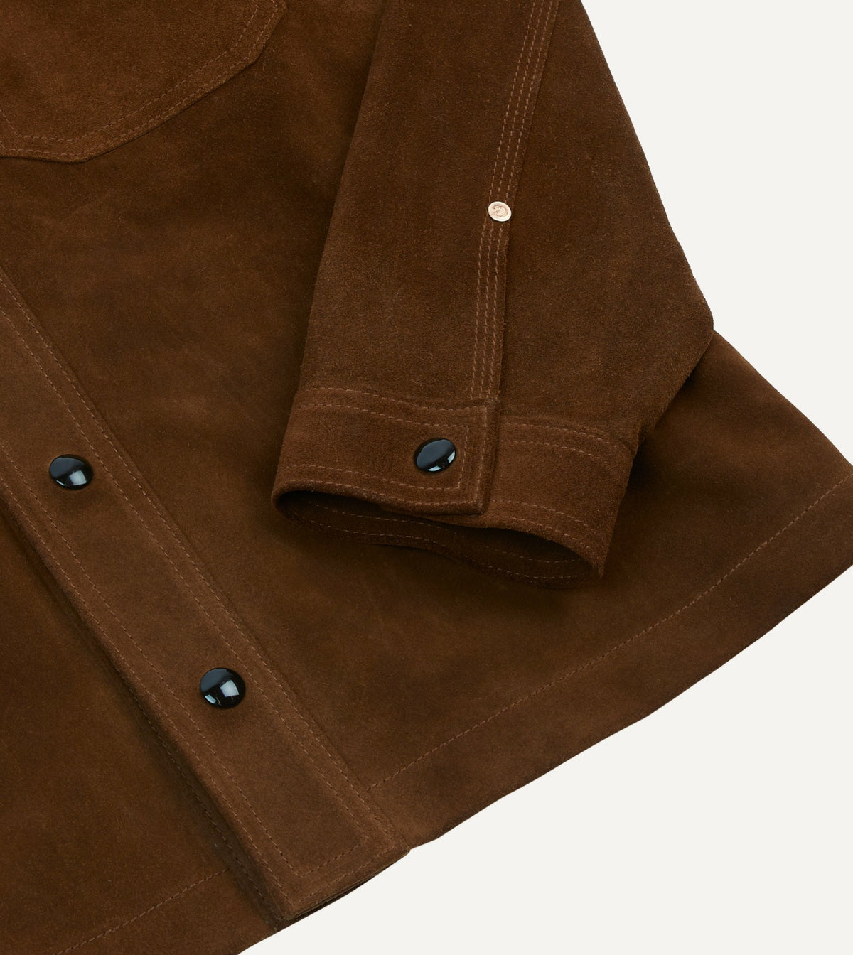 Drake's Brown Roughout Suede Overshirt