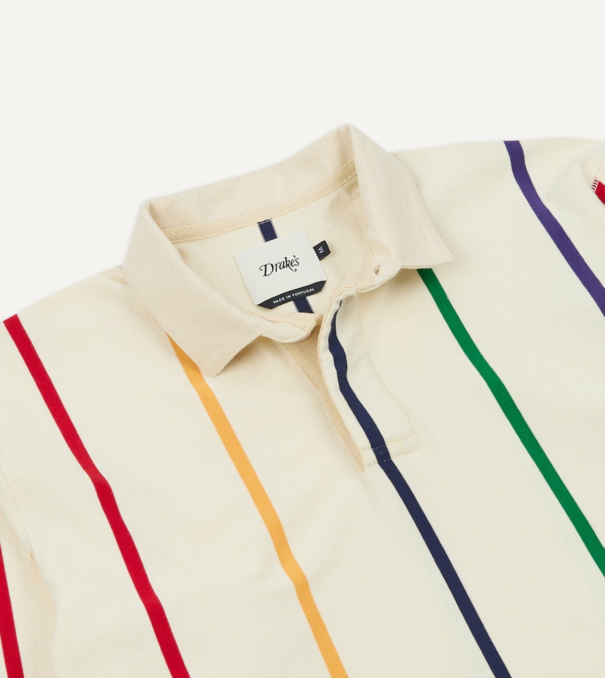 Drake's Primary Vertical Stripe Cotton Rugby Shirt