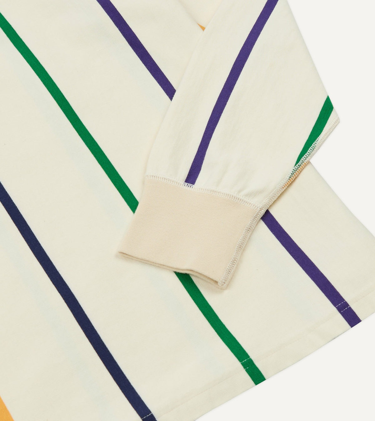 Drake's Primary Vertical Stripe Cotton Rugby Shirt