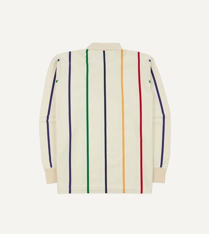 Drake's Primary Vertical Stripe Cotton Rugby Shirt