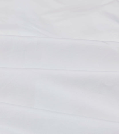 Drake's White Cotton Poplin Long Point Collar Shirt