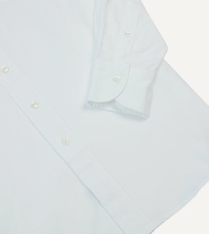 Drake's White Pinpoint Oxford Cotton Cloth Button-Down Shirt