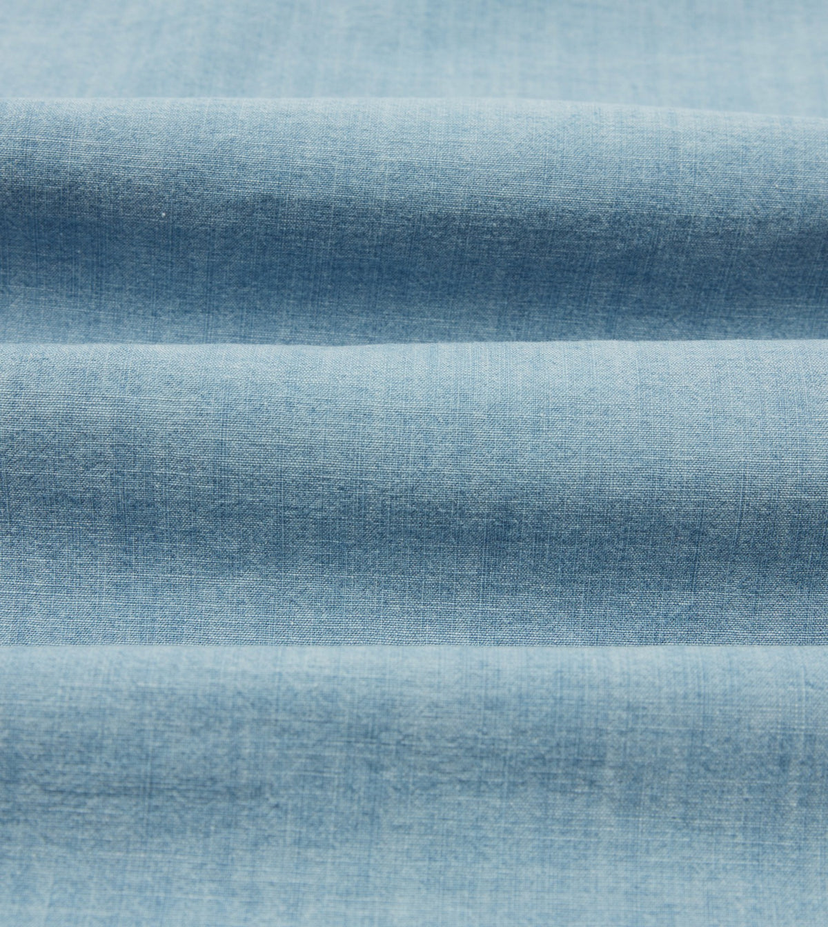 Drake's Blue Cotton Chambray Two-Pocket Work Shirt