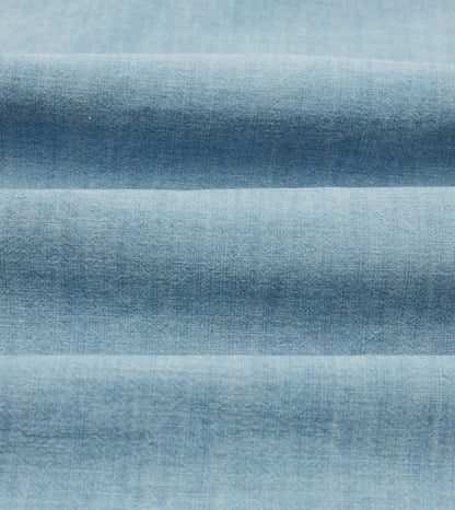 Drake's Blue Cotton Chambray Two-Pocket Work Shirt