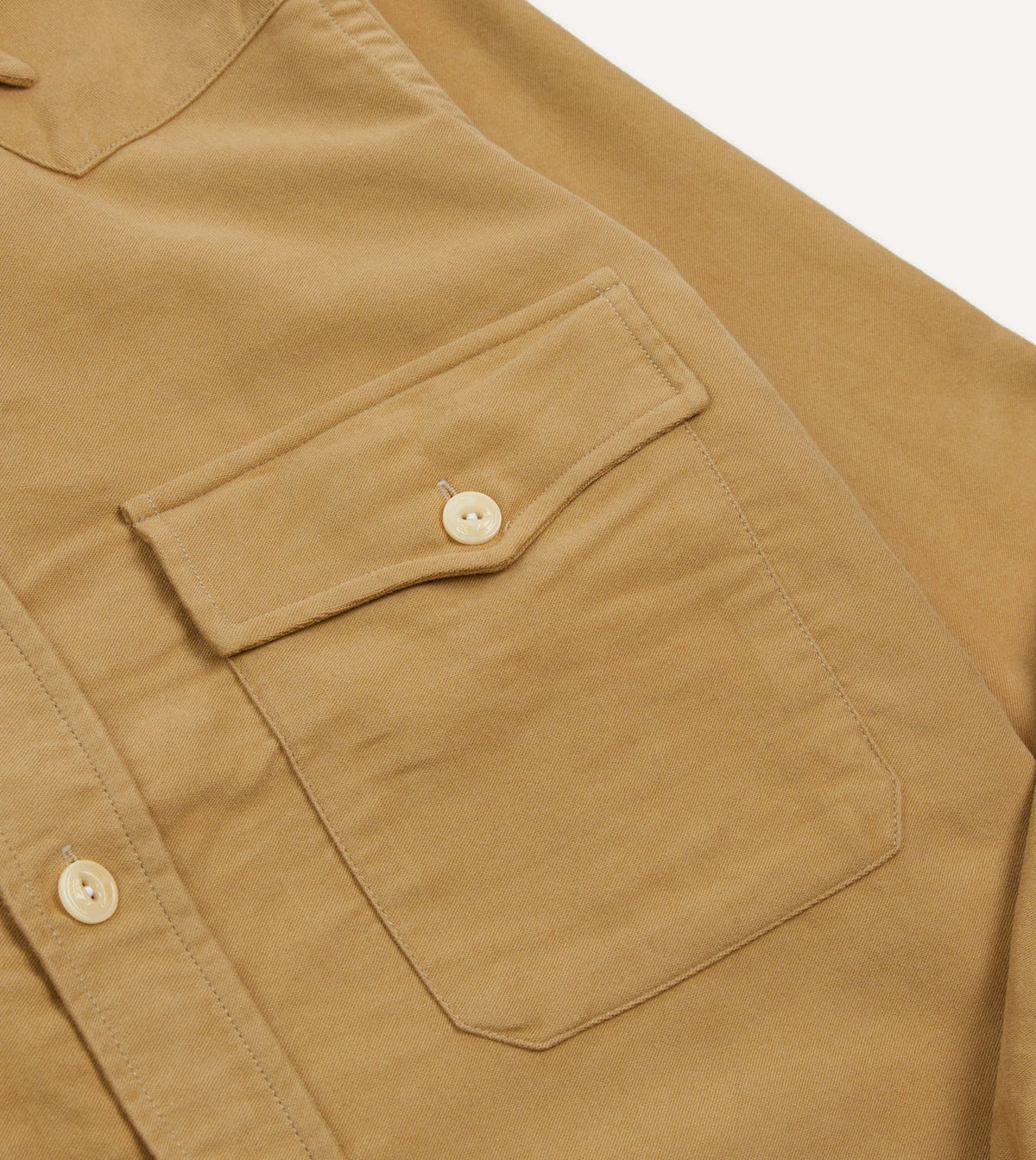 Drake's Sand Moleskin Two-Pocket Western Shirt