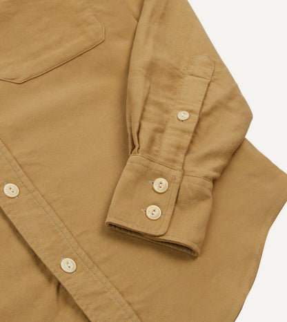 Drake's Sand Moleskin Two-Pocket Western Shirt