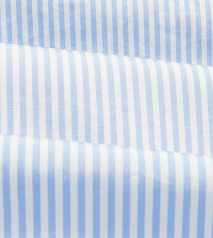 Drake's Light Blue Bengal Stripe Cotton Poplin Button-Down Shirt