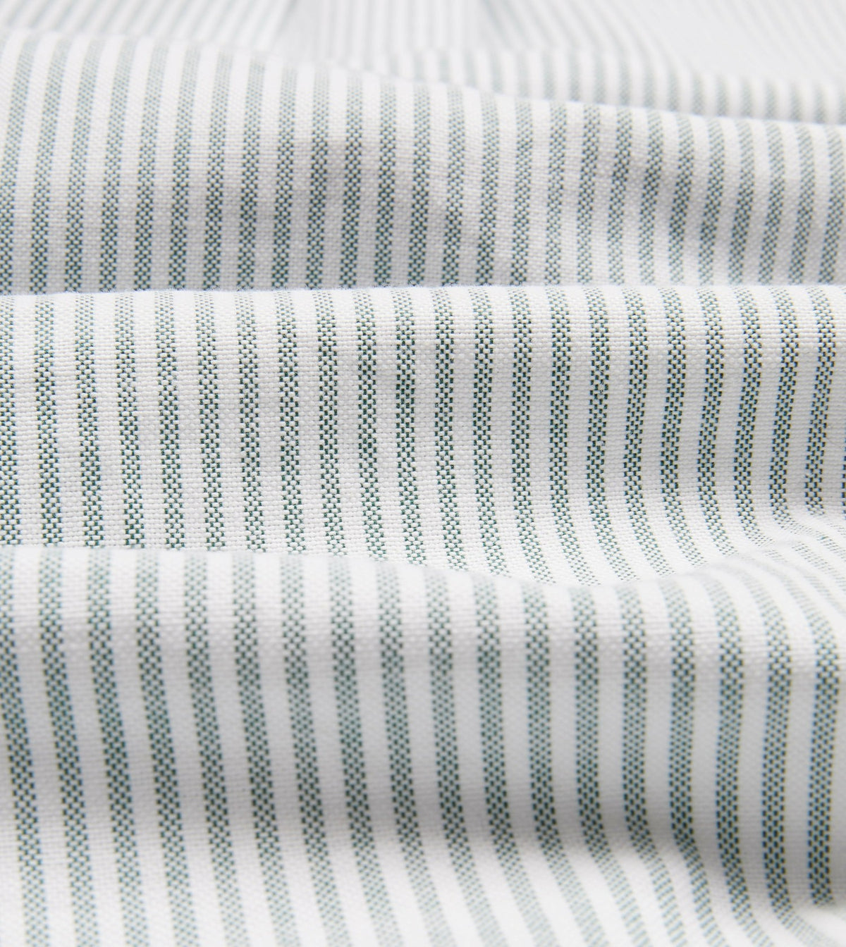 Drake's Light Green Ticking Stripe Cotton Oxford Cloth Button-Down Shirt