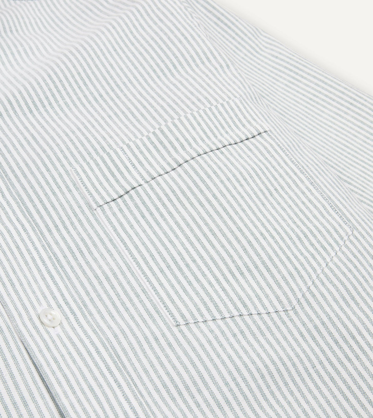 Drake's Light Green Ticking Stripe Cotton Oxford Cloth Button-Down Shirt