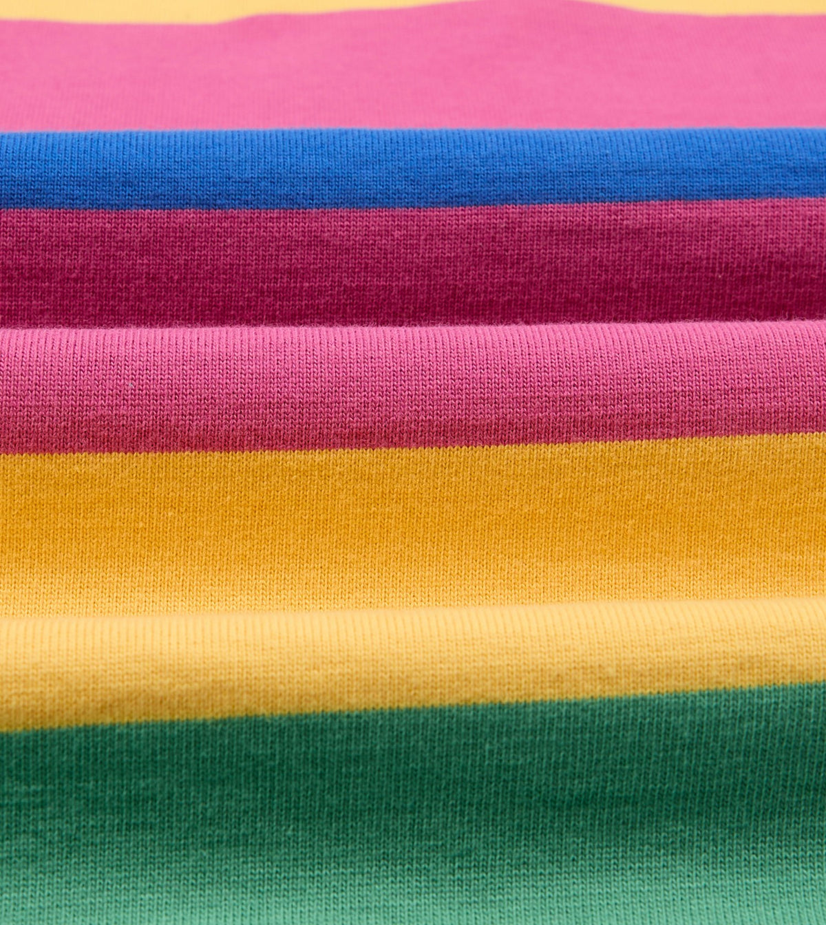 Drake's Pink, Green, Yellow and Navy Pastel Stripe Cotton Rugby Shirt