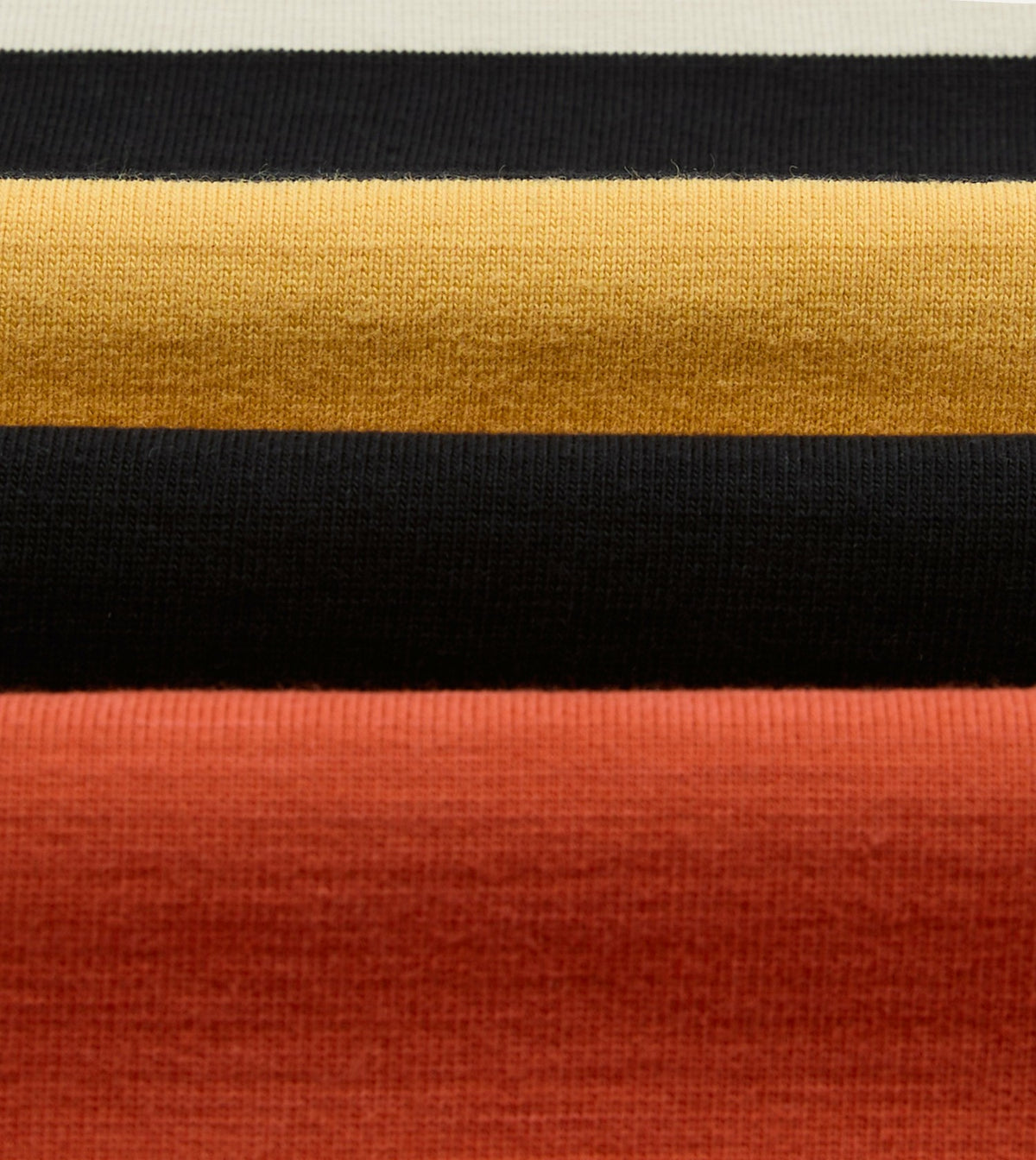 Drake's Ecru, Black and Orange Multi Stripe Cotton Rugby Shirt