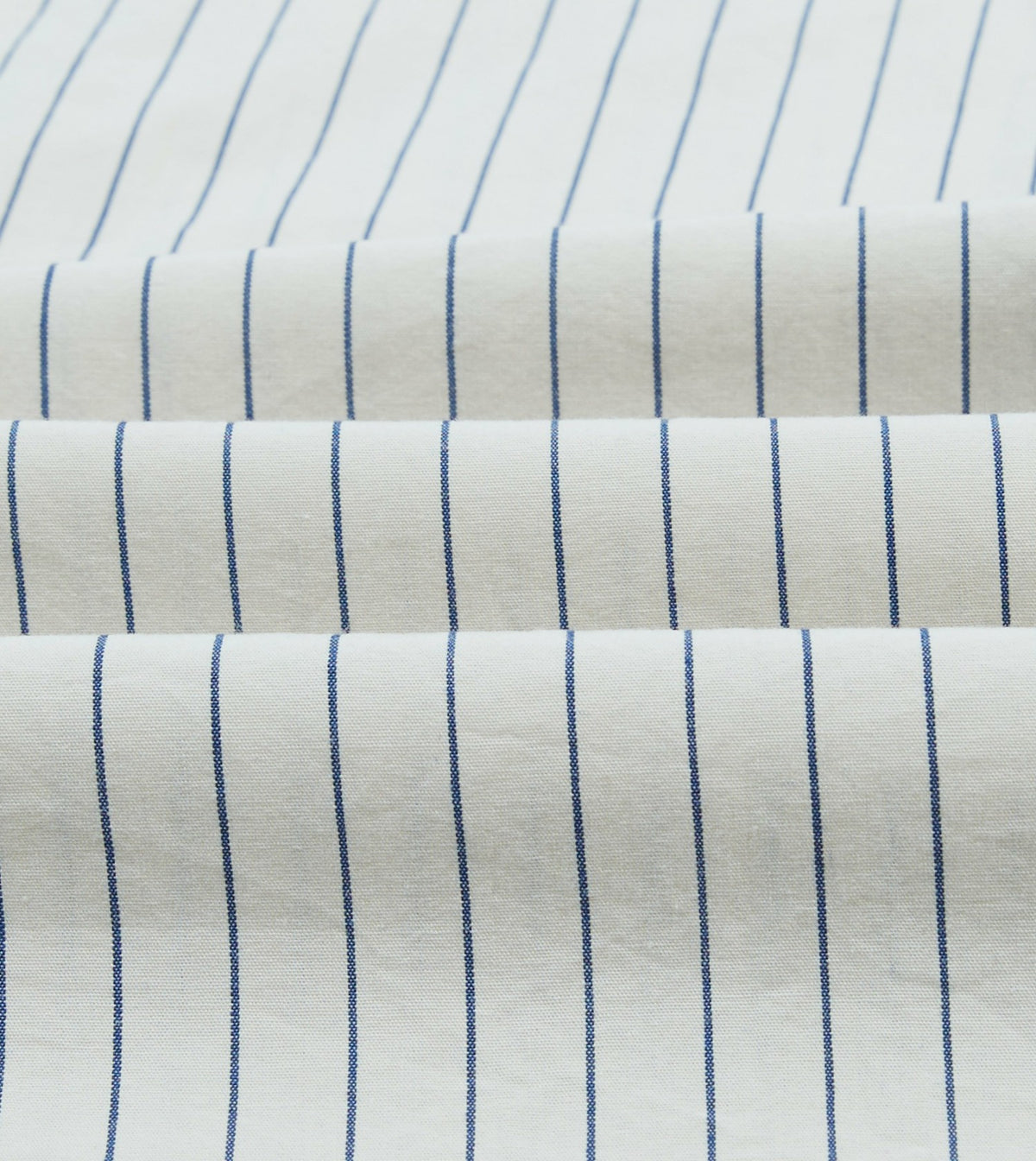 Drake's Navy Pencil Stripe Selvedge Cotton Long Point Collar Shirt