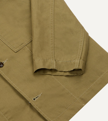 Drake's Olive Cotton-Linen Field Shirt