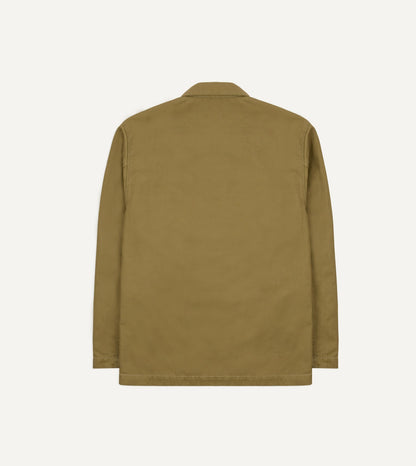 Drake's Olive Cotton-Linen Field Shirt