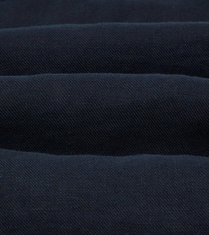 Drake's Navy Linen Twill Cuban Shirt
