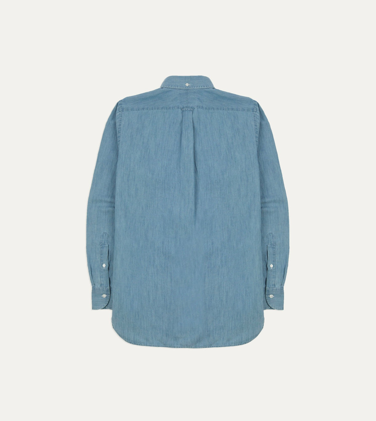 Drake's Stone Wash Cotton Chambray Button-Down Collar Popover Shirt
