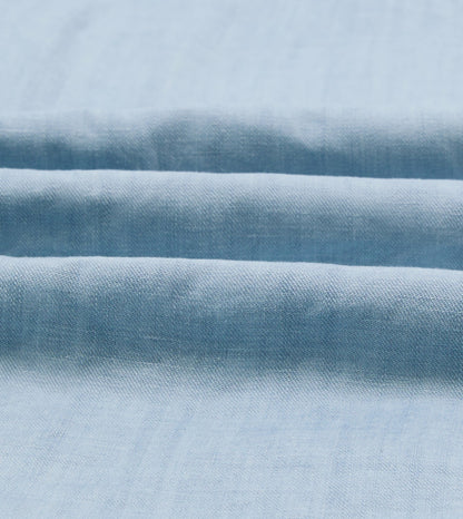 Drake's Bleach Wash Cotton-Linen Long Point Collar Work Shirt