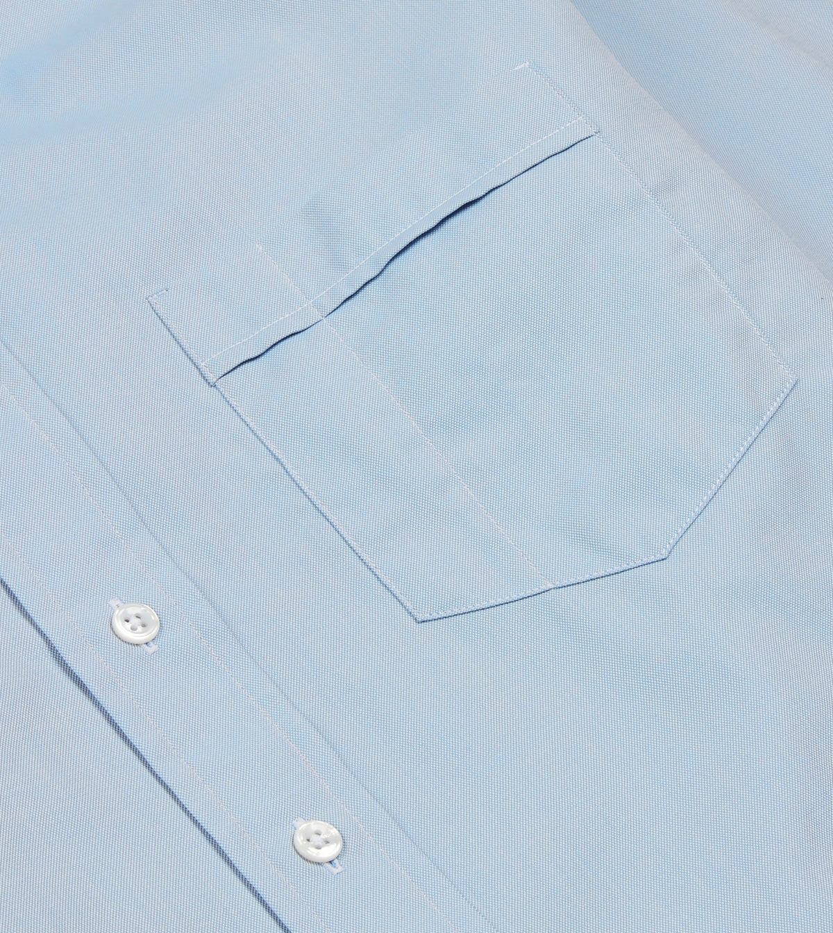 Drake's Blue Pinpoint Oxford Cotton Cloth Button-Down Shirt