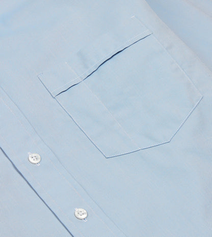 Drake's Blue Pinpoint Oxford Cotton Cloth Button-Down Shirt
