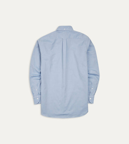 Drake's Blue Pinpoint Oxford Cotton Cloth Button-Down Shirt