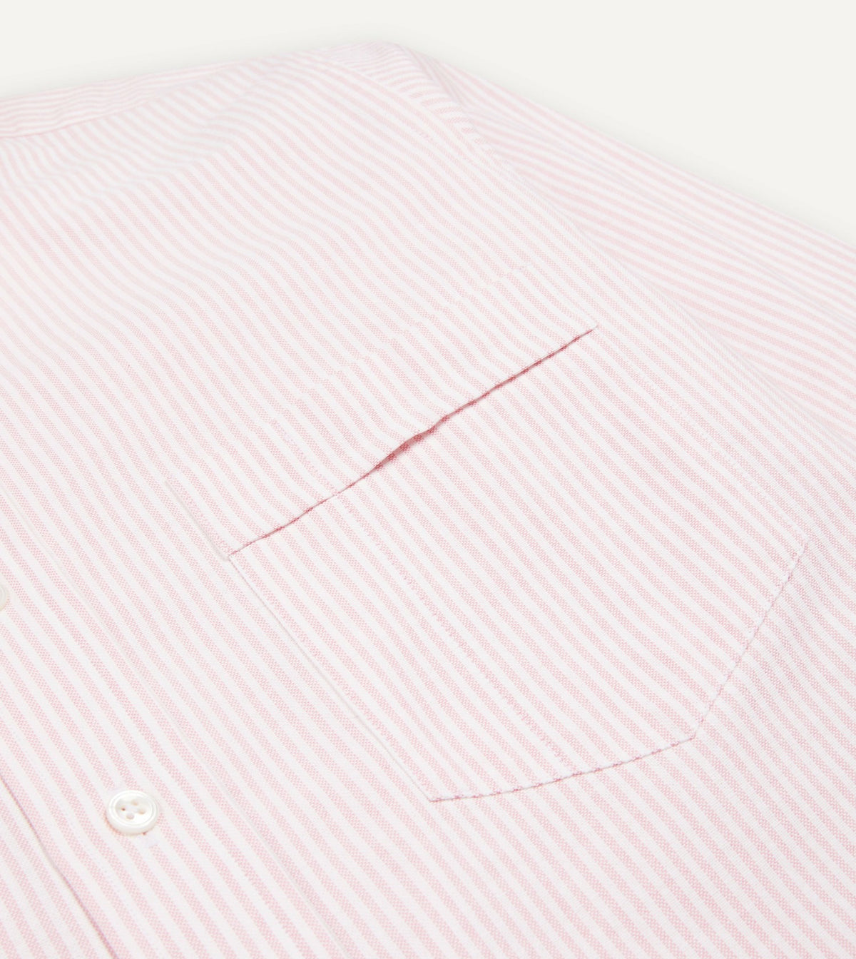 Drake's Pale Pink Ticking Stripe Cotton Oxford Cloth Button-Down Shirt