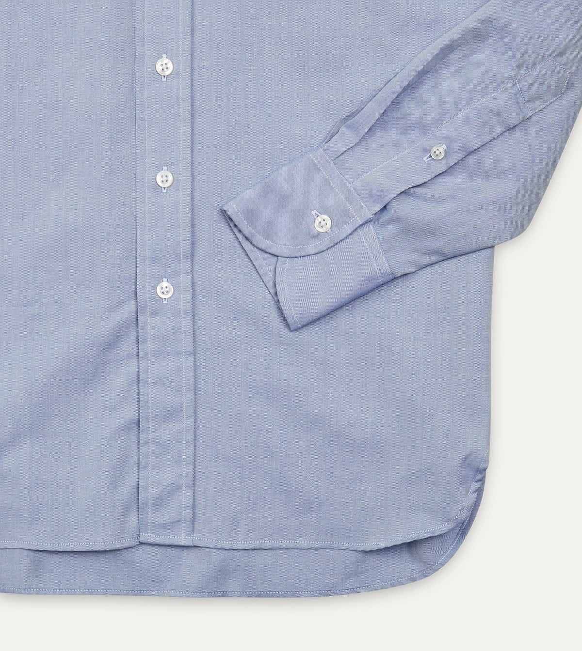 Drake's Navy Pinpoint Oxford Cotton Cloth Button-Down Shirt