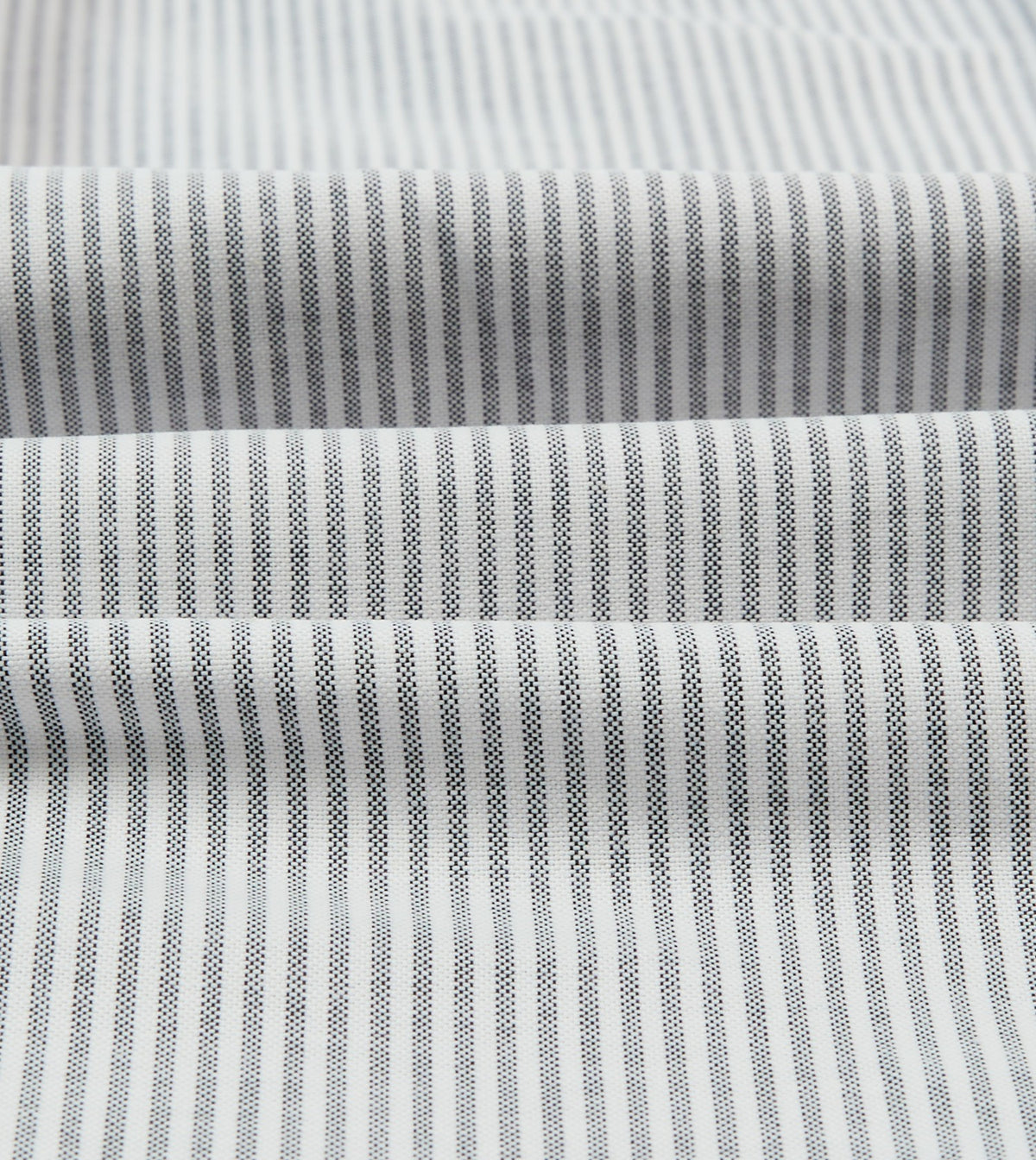 Drake's Black Ticking Stripe Cotton Oxford Cloth Button-Down Shirt