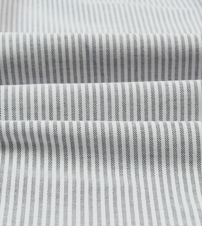 Drake's Black Ticking Stripe Cotton Oxford Cloth Button-Down Shirt