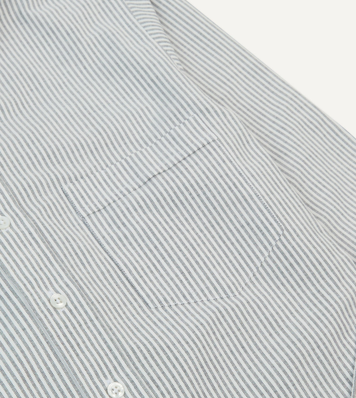 Drake's Black Ticking Stripe Cotton Oxford Cloth Button-Down Shirt