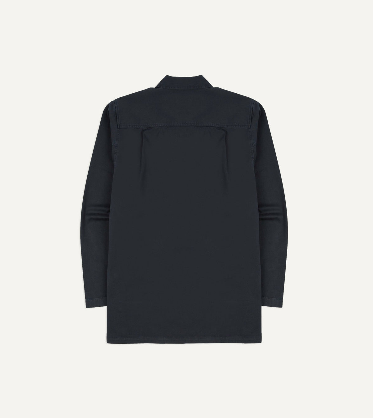 Drake's Navy Stone Wash Cotton Military Overshirt