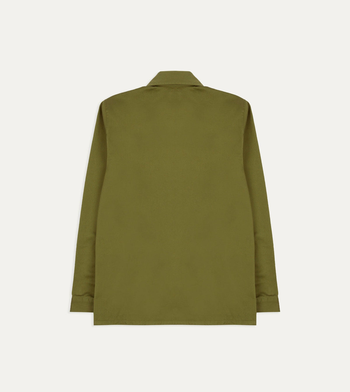 Drake's Green Cotton Twill Three-Pocket Overshirt